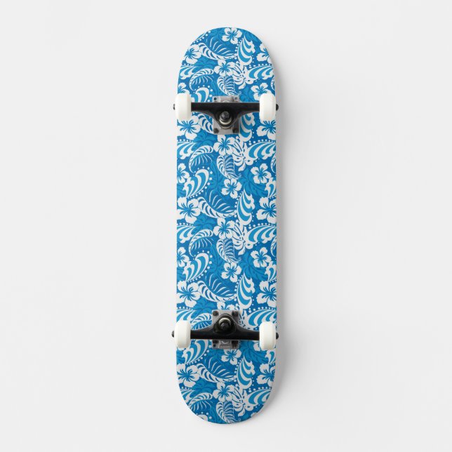 Tropical Hibiscus Pattern Skateboard (Front)