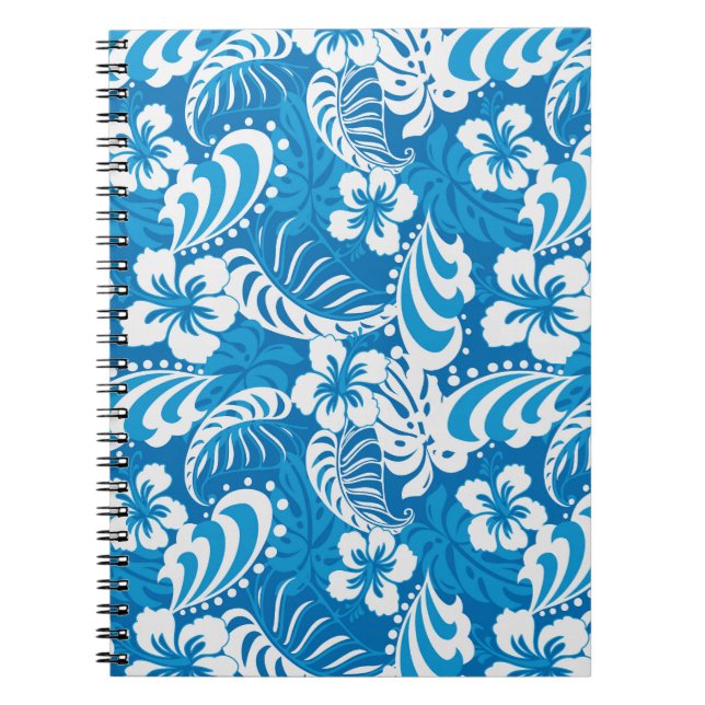 Tropical Hibiscus Pattern Spiral Notebook (Front)