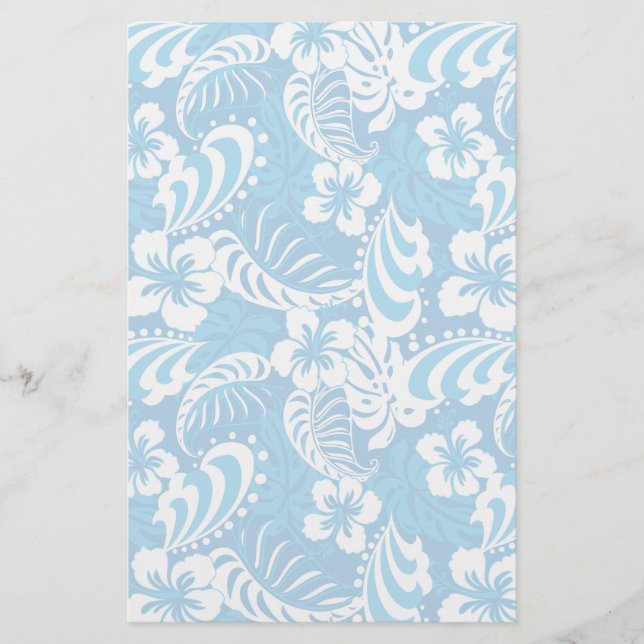 Tropical Hibiscus Pattern Stationery (Front)