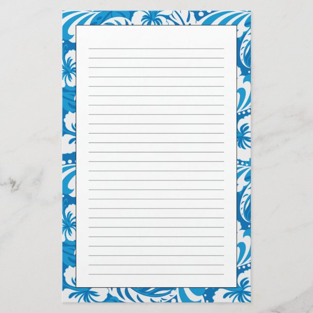 Tropical Hibiscus Pattern Stationery (Front)