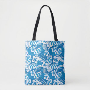 Tropical Hibiscus Pattern Tote Bag