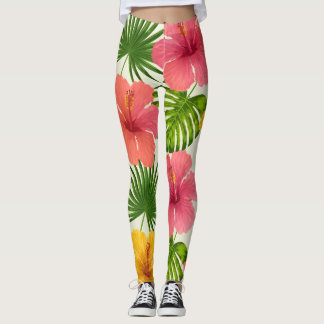 Tropical Hibiscus Pattern – Vibrant Island Floral  Leggings