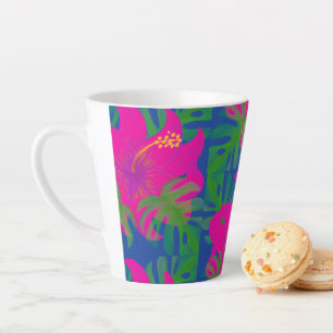 Tropical Hibiscus Philodendron Tropical Latte Mug