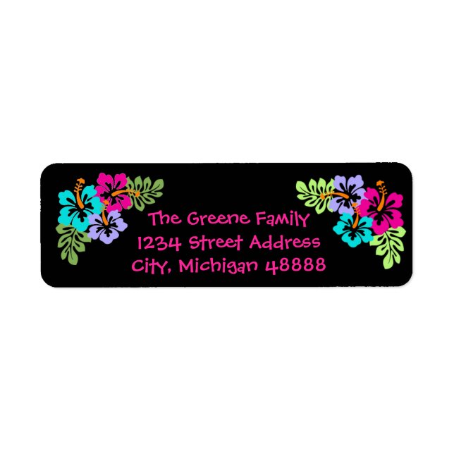 Tropical Hibiscus - Return Address Label (Front)