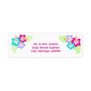 Tropical Hibiscus - Return Address Label