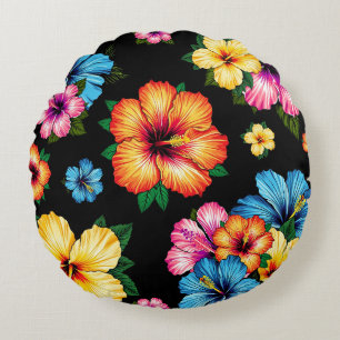 Tropical Hibiscus Round Cushion