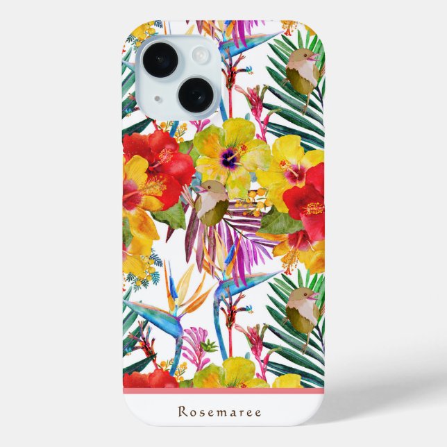 Tropical Hibiscus Summer Pattern  Case-Mate iPhone Case (Back)
