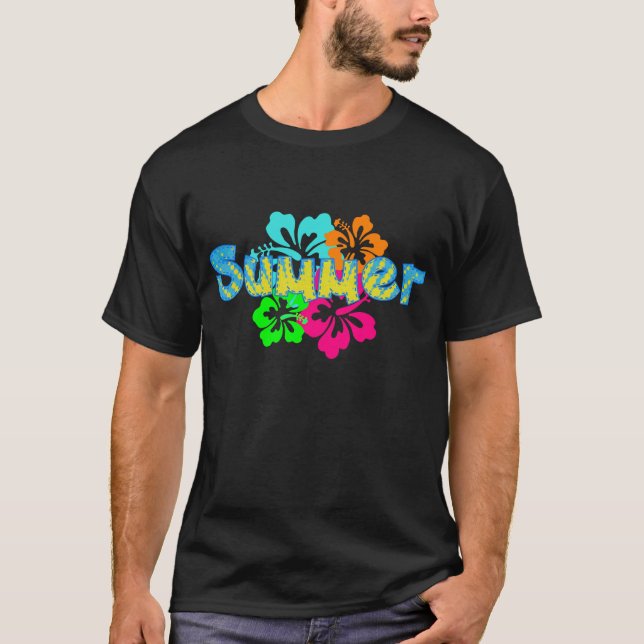 tropical hibiscus summer t-shirt (Front)