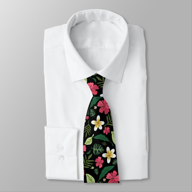 Tropical Hibiscus Tie (Tied)