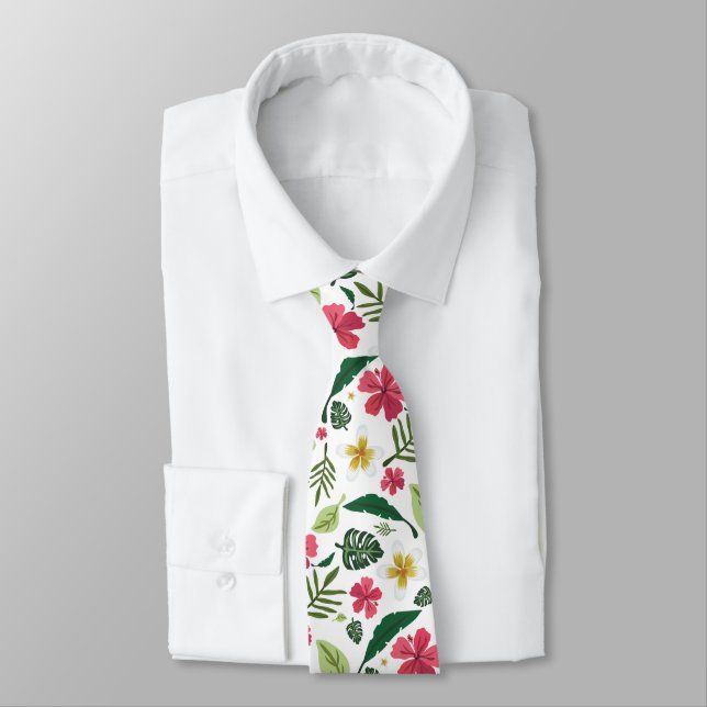 Tropical Hibiscus Tie (Tied)