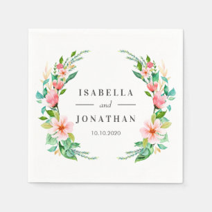 Tropical Hibiscus Tropical wedding Custom Napkin