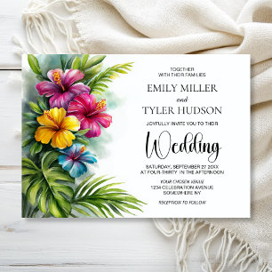 Tropical Hibiscus Wedding Invitation