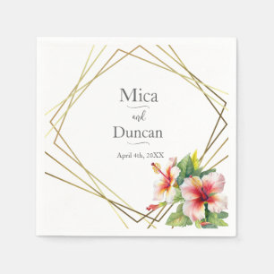 Tropical Hibiscus Wedding Napkin