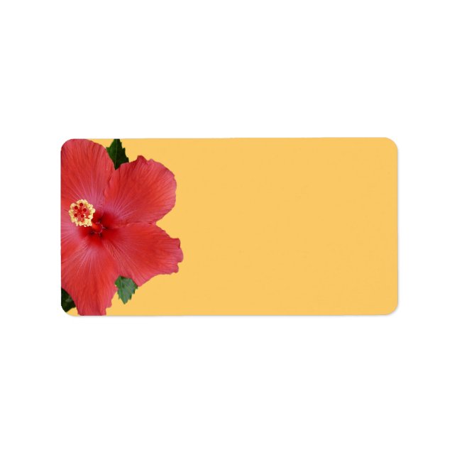 Tropical Hibiscus Wedding or General Blank Address Label (Front)