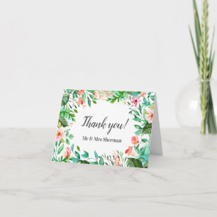 Tropical Hibiscus Wedding Thank You Card