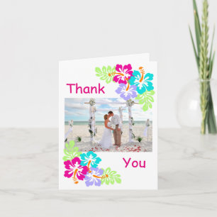 Tropical Hibiscus - Wedding Thank You Note Card