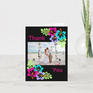Tropical Hibiscus - Wedding Thank You Note Card