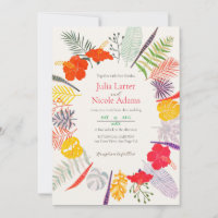 Tropical Hibiscus Wild Forest Botanical Wedding
