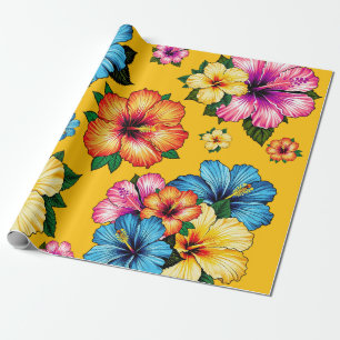 Tropical Hibiscus Wrapping Paper