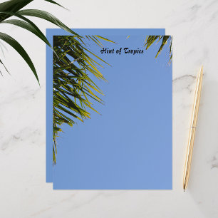 Tropical Hint of Palm Tree Blue Scrapbook Pape