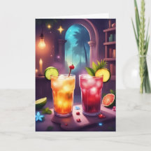Tropical Holiday Cheers – Festive Cocktail Card