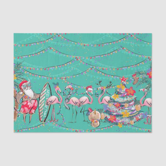 Tropical Holiday Christmas Tissue Paper (Front)