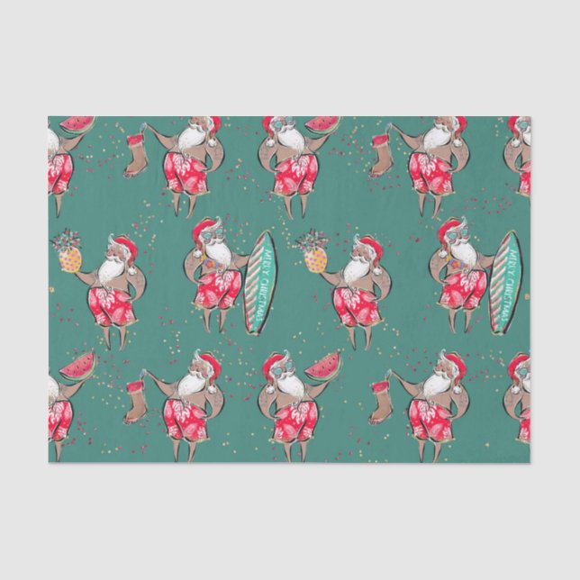 Tropical Holiday Christmas Tissue Paper (Front)