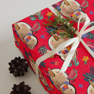Tropical Holiday Christmas Wrapping Paper Sheets