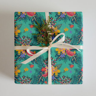 Tropical Holiday Christmas Wrapping Paper Sheets