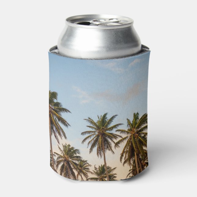 Tropical Holiday Palm Trees Can Cooler (Can Front)