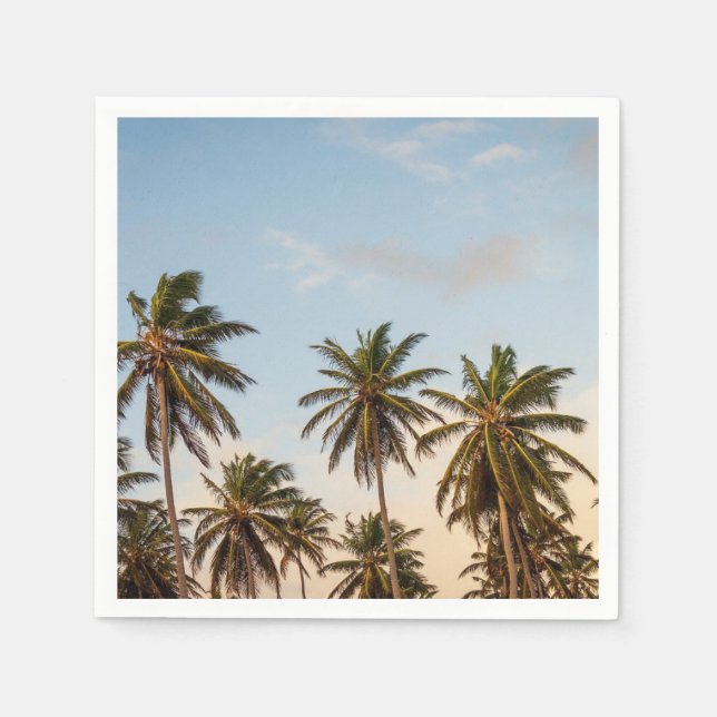 Tropical Holiday Palm Trees Napkin (Front)
