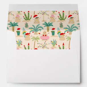 Tropical Holiday Vibes Christmas Pattern Envelope