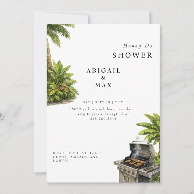 Tropical Honey Do Couples Bridal Shower Invitation (Front)