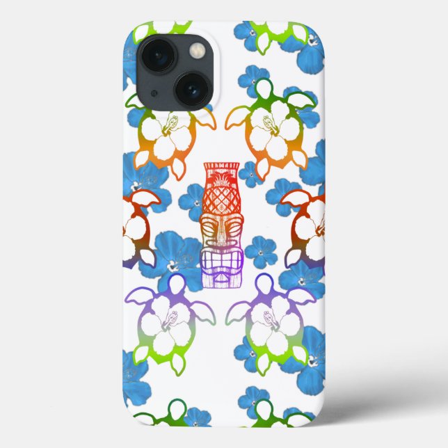 Tropical Honu And Tikis Case-Mate iPhone Case (Back)