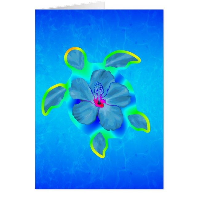Tropical Honu Turtle and Hibiscus (Front)