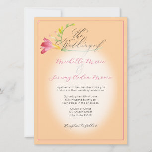 Tropical Hot Pink Freesia   Invitation