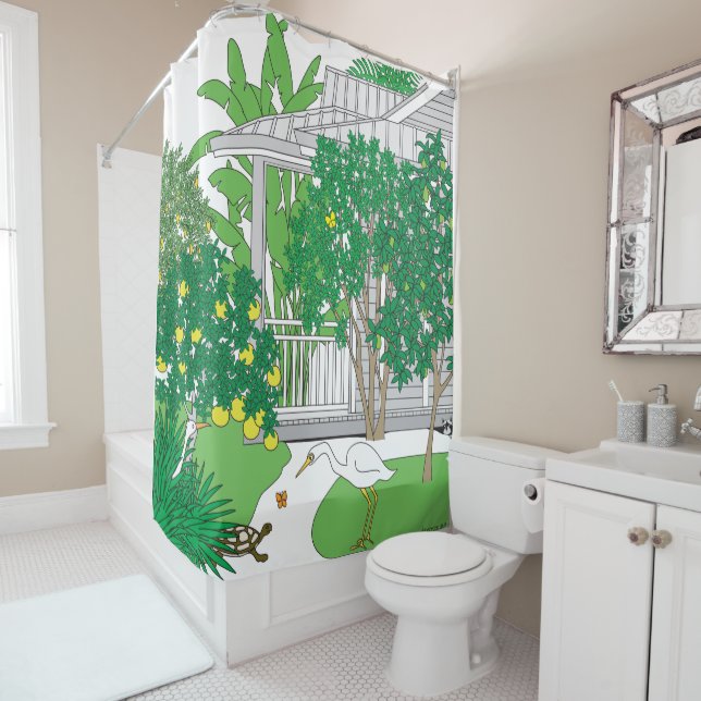 Tropical House Shower Curtain (In Situ)