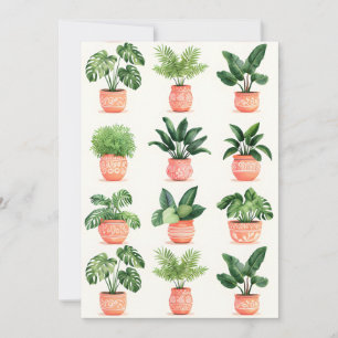 Tropical Houseplants Holiday Card