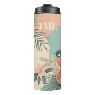 Tropical Humming Bird with Name Thermal Tumbler