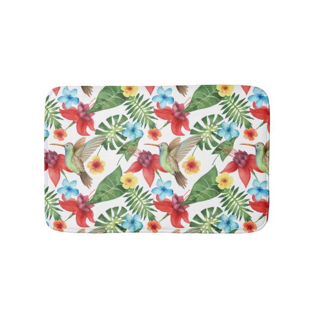 Tropical Hummingbird Bath Mat (Front)