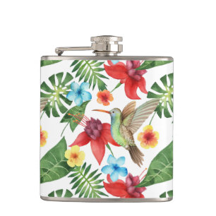 Tropical Hummingbird Hip Flask