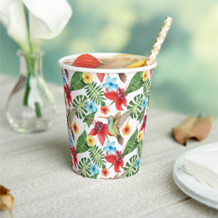 Tropical Hummingbird Paper Cups