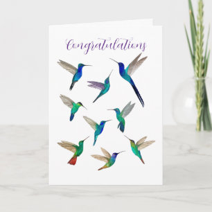 Tropical Hummingbirds Congratulations  Card