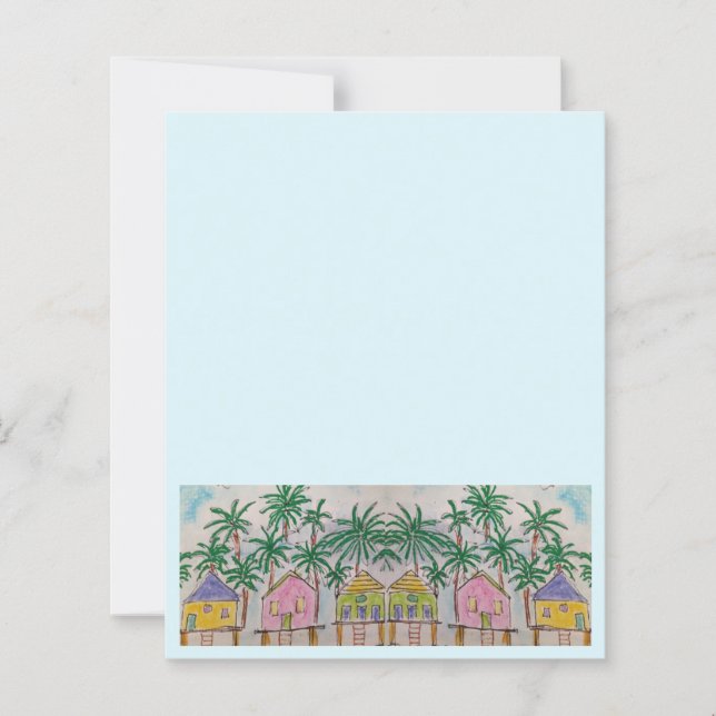 Tropical Huts Scrapbook Paper (Front)