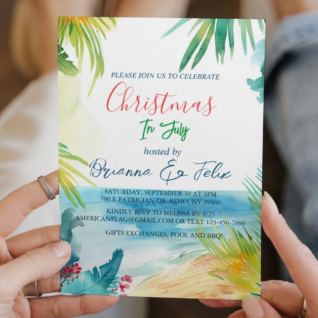 Tropical I Christmas In July  Invitation (Creator Uploaded)