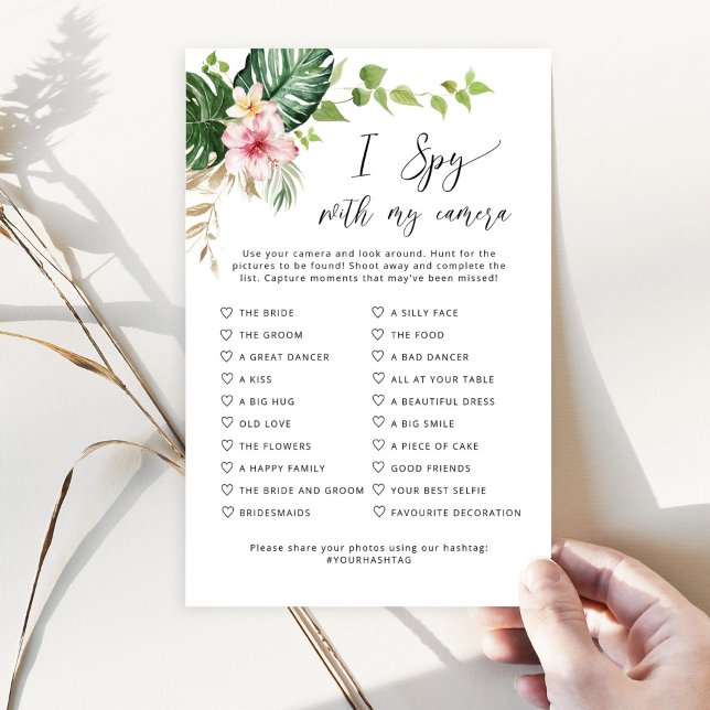 Tropical I spy with my camera wedding game (Creator Uploaded)