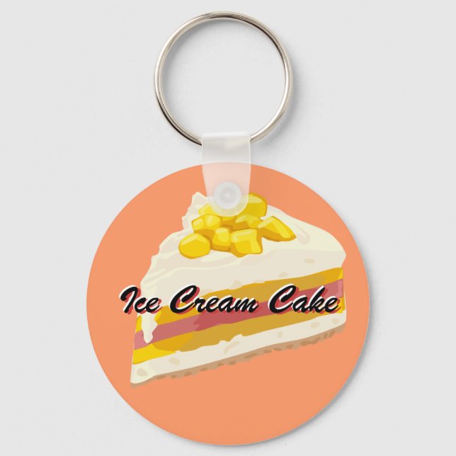 Tropical Ice Cream Cake Keychain (Front)