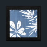 Tropical Indigo Impressions - Tropical Greenery Gift Box<br><div class="desc">Tropical Indigo Impressions III by June Erica Vess. Features tropical greenery against an indigo-coloured background.</div>