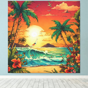 Tropical Ink Horizon Canvas Print