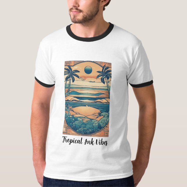 Tropical Ink Vibes T-Shirt (Front)